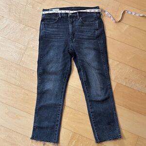 GAP Dark Gray or washed black cigarette high rise jeans